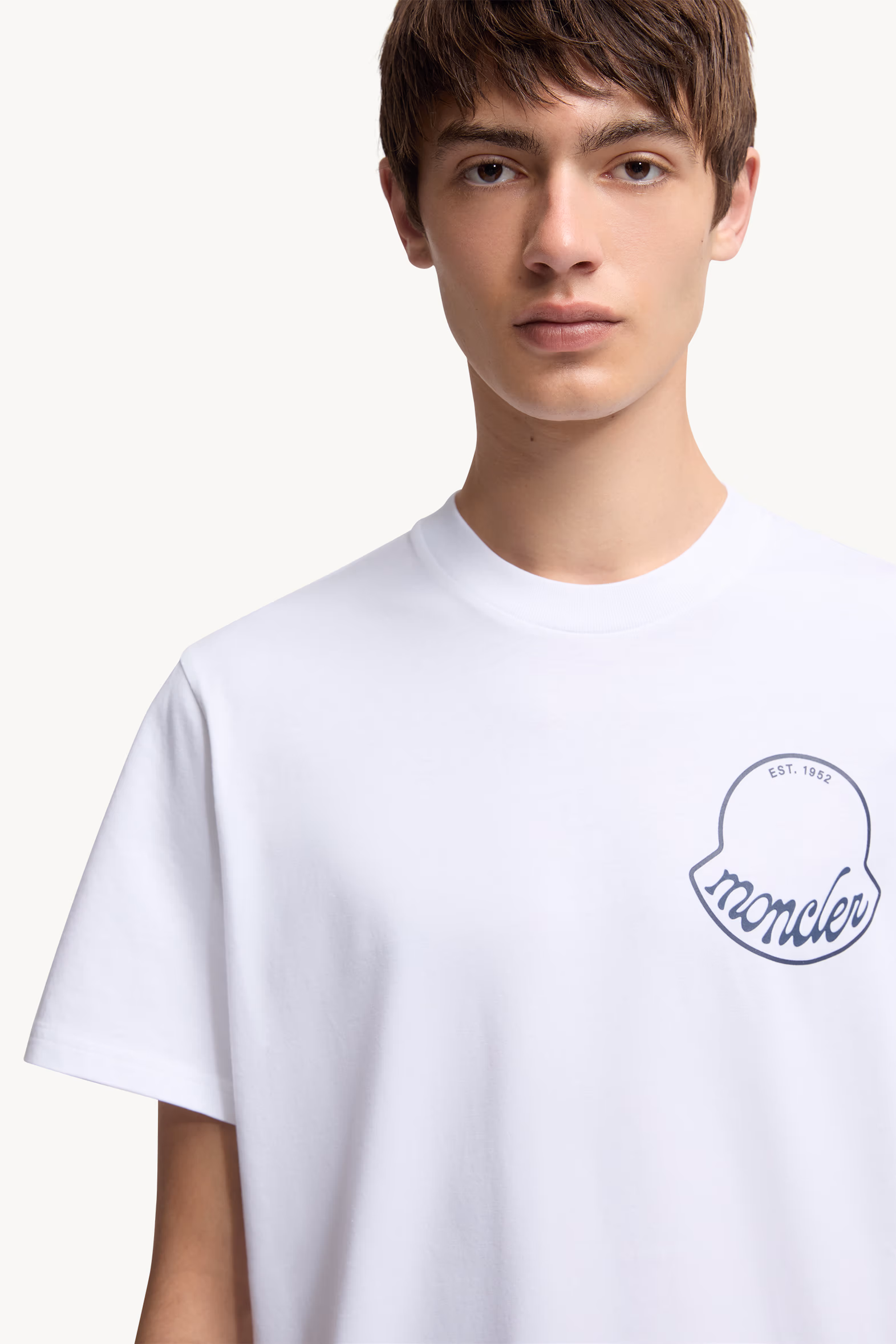 Logo Cotton T-Shirt Men White Moncler 6